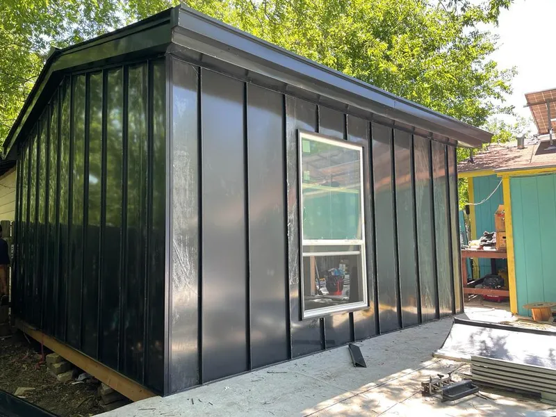 Black standing seam metal wall panels for Metal Roof Installation in South Lebanon